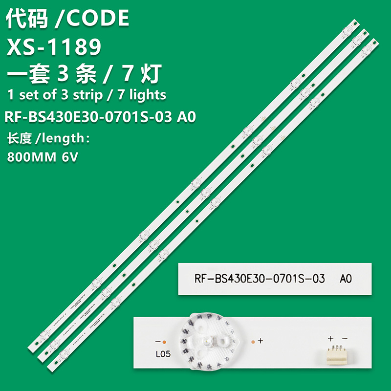 XS-1189 New LCD TV Backlight Strip 2Y6200H4 890097 R8908 11BC 000 1, JF-D407-S01, 4643D8004 For Rebus REB-LE43DS5500  Samsung (China) 43M6000  Skyworth 43E20S