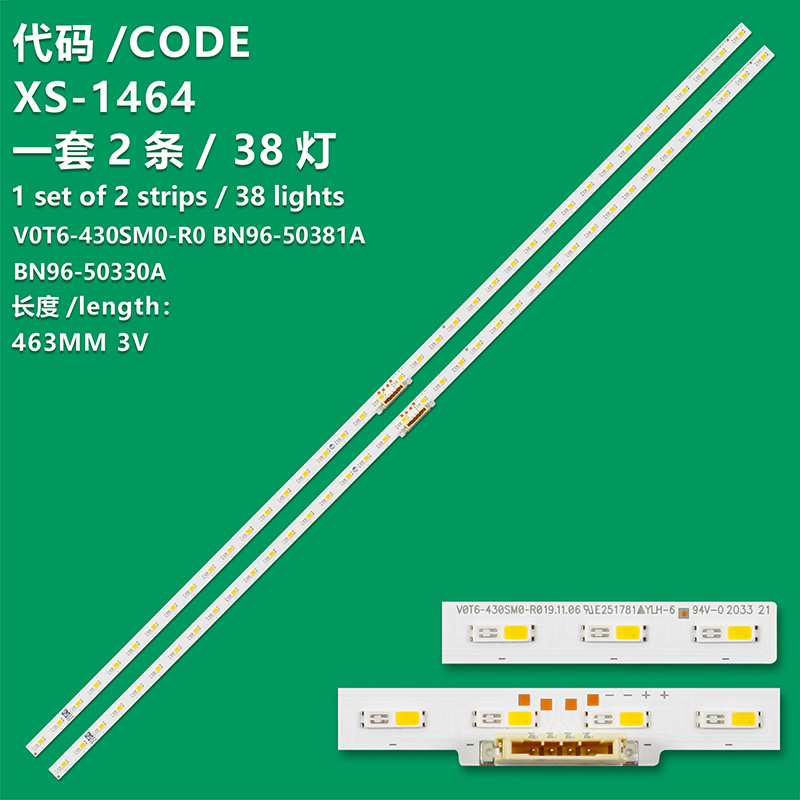 XS-1464 LED Backlight strip 38 lamp for V0T6-430SM0-R0 BN96-50381A BN61-15482A QN43Q60TAFXZA QN43Q6DTAFXZA QN43Q60TBFXZA QN43LS01TAFXZA