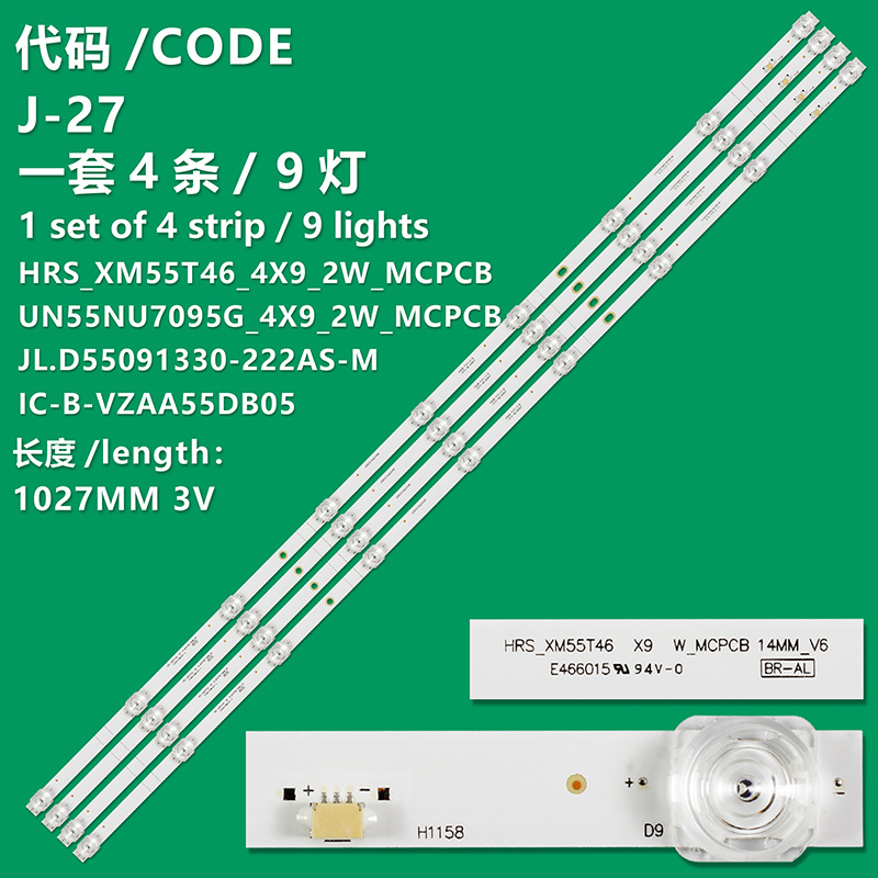 J-27 New LCD TV Backlight Strip A9110280719, JL.D55091330-222AS-M For Samsung UE55TU7002U, UE55TU8005K, UN55TU8200F, UN55NU7095G