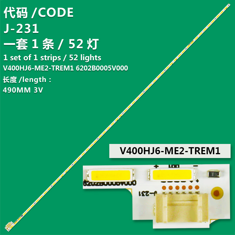 J-231 New LCD TV Backlight Strip V400HJ6-ME2-TREM1 6202B0005V000 For Philips 40PFL5449/T3