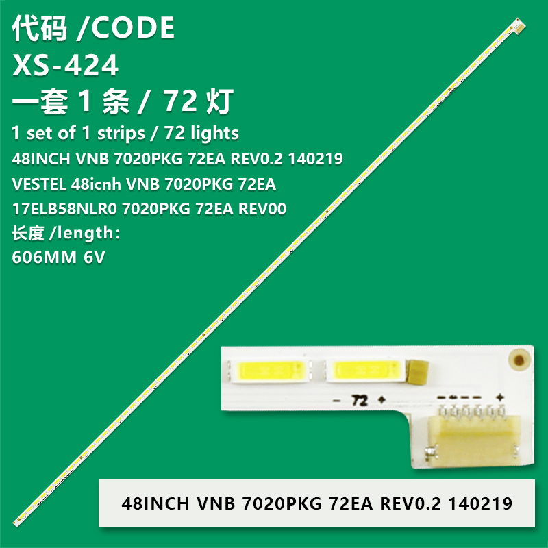 XS-424 New LCD TV Backlight Strip VESTEL 48icnh VNB 7020PKG 72EA For TX-48C300B