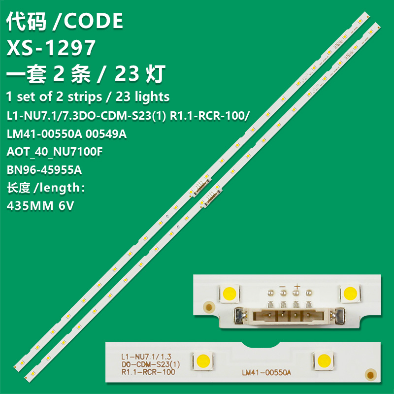 XS-1297 New LCD TV Backlight Strip  AOT_40_NU7100F, AOT-40-NU7100F For Samsung  UE40NU7642U, UE40NU7645U, UE40NU7650S, UE40NU7650U, UE40NU7652U