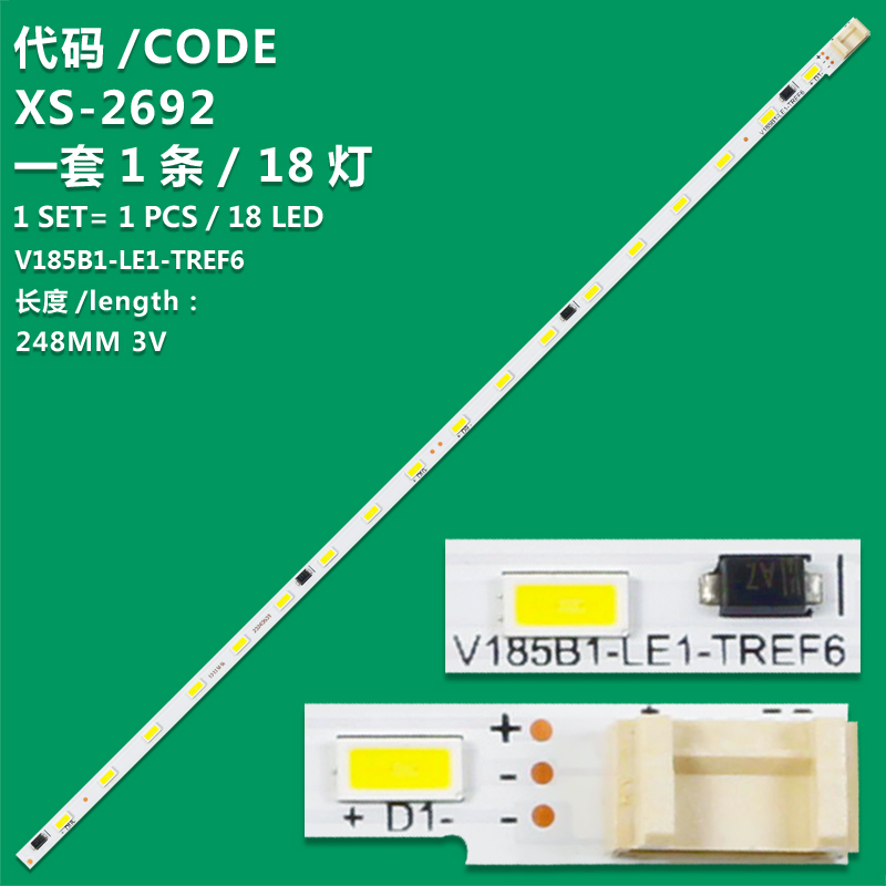 XS-2692 New LCD TV backlight bar V185B1-LE1-TREF6 for WESTWOOD WA19LED2015