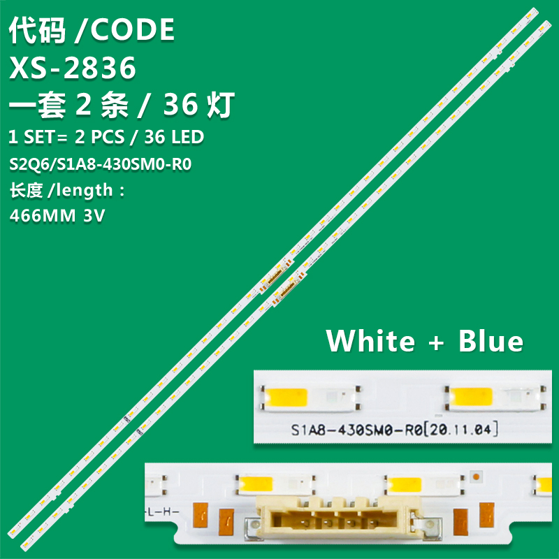 XS-2836 New LCD TV backlight strip BN96-52587A/LM41-01040A/S1A8-430SM0-R0 for Samsung UE43AU8 UE43AU9 UE43BU8 UE43CU8