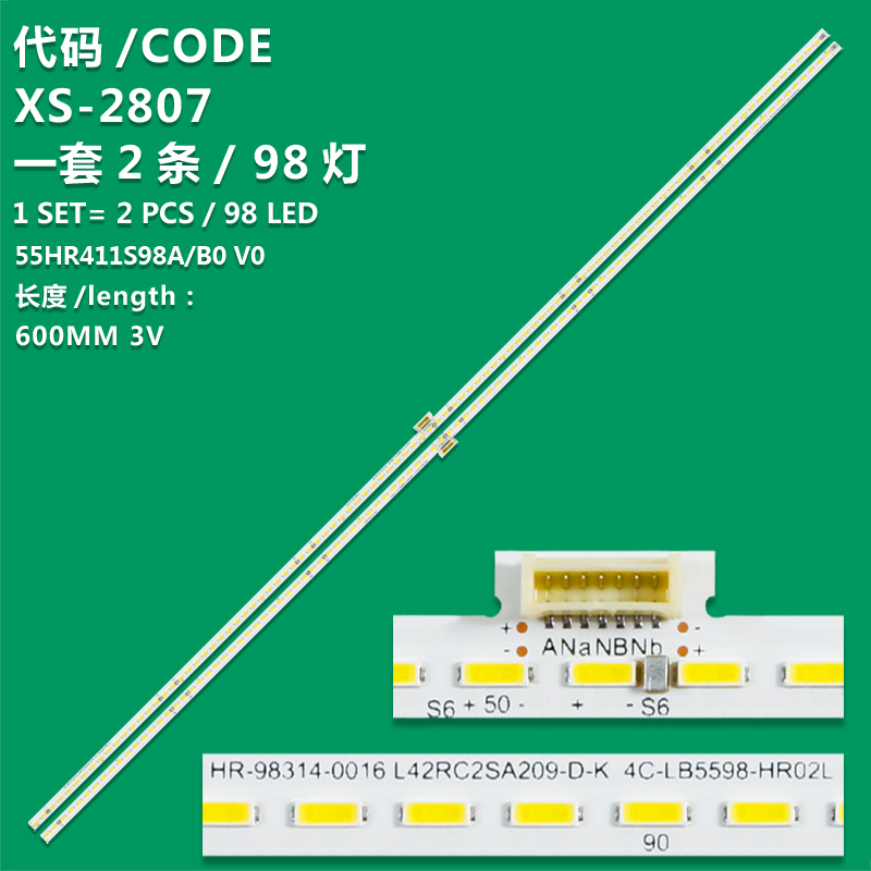 XS-2807 New LCD TV backlight bar 4014 L/R 55HR411S98A0 V0 55HR411S98B0 V0 for TCL 55C6US